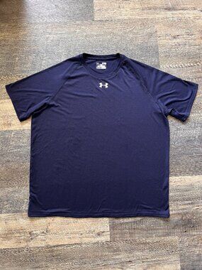 Under Armour HeatGear Men's Navy Raglan Crewneck T-Shirt XL
